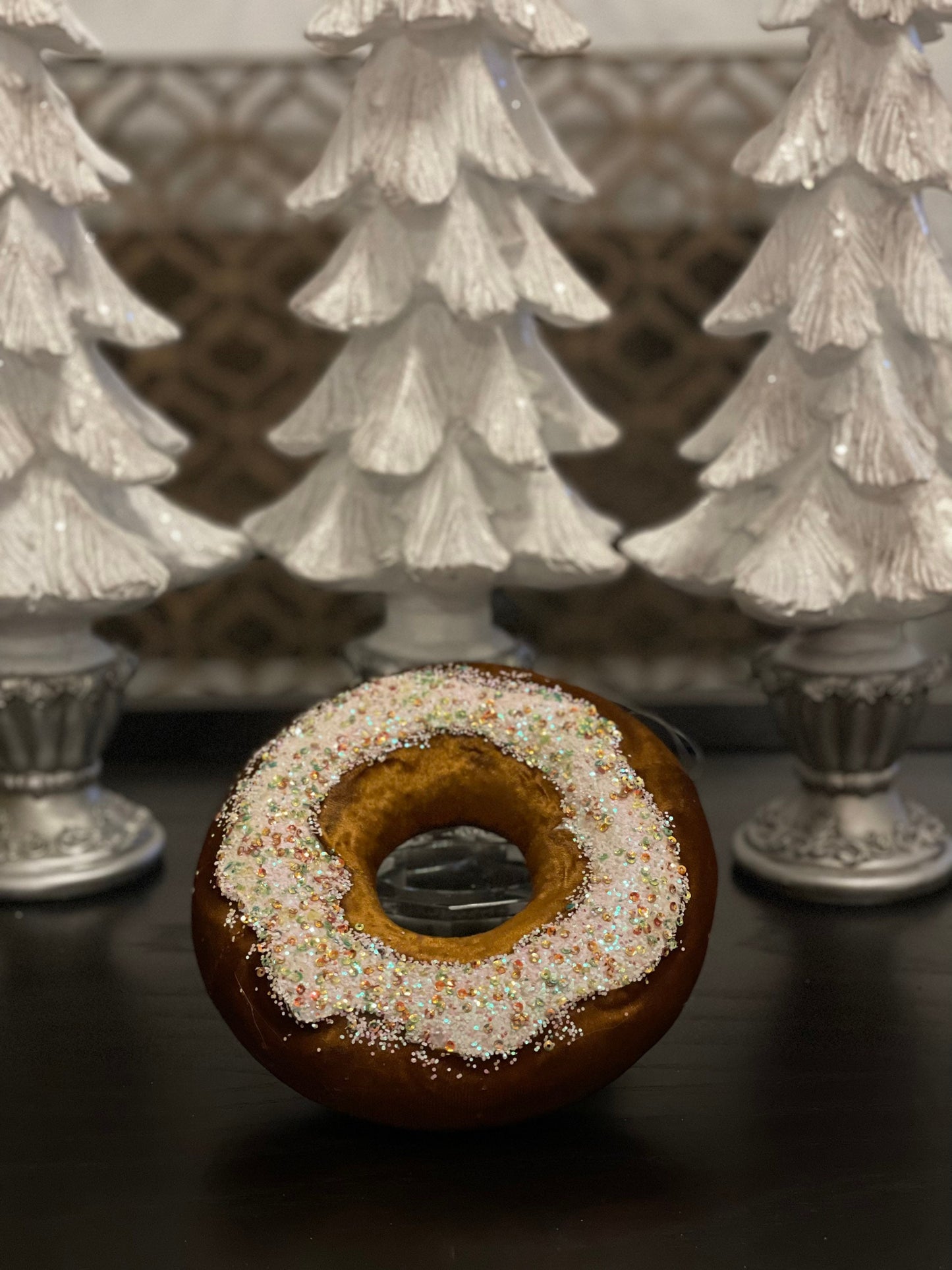 7” Candy white donut ornament*