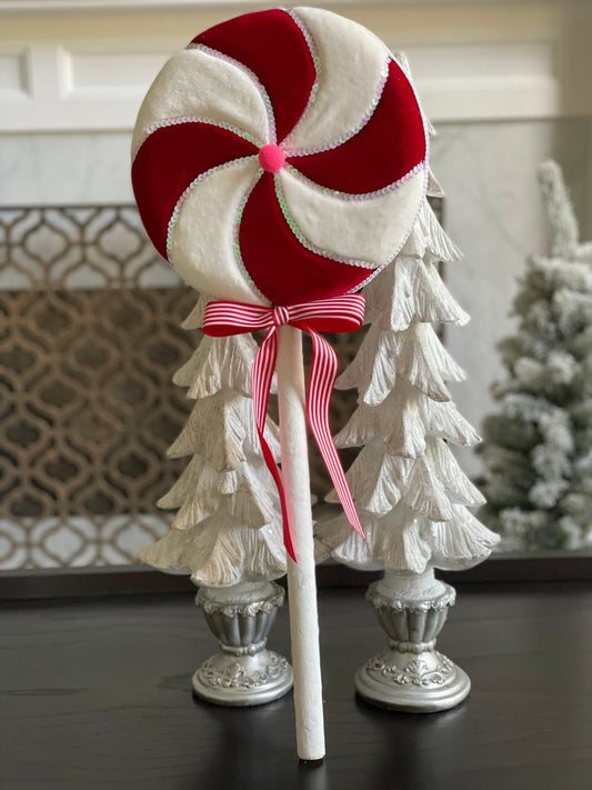 25” Lollipop velvet red, white and pink.*