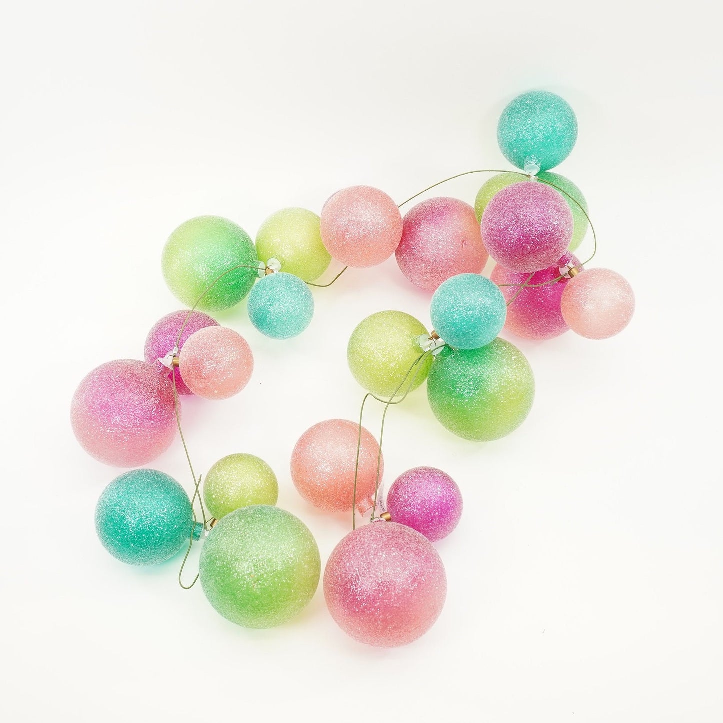 6 ft ball multicolor ball garland. Pastel color garland. Sugared garland. Candy theme. Christmas. Party.