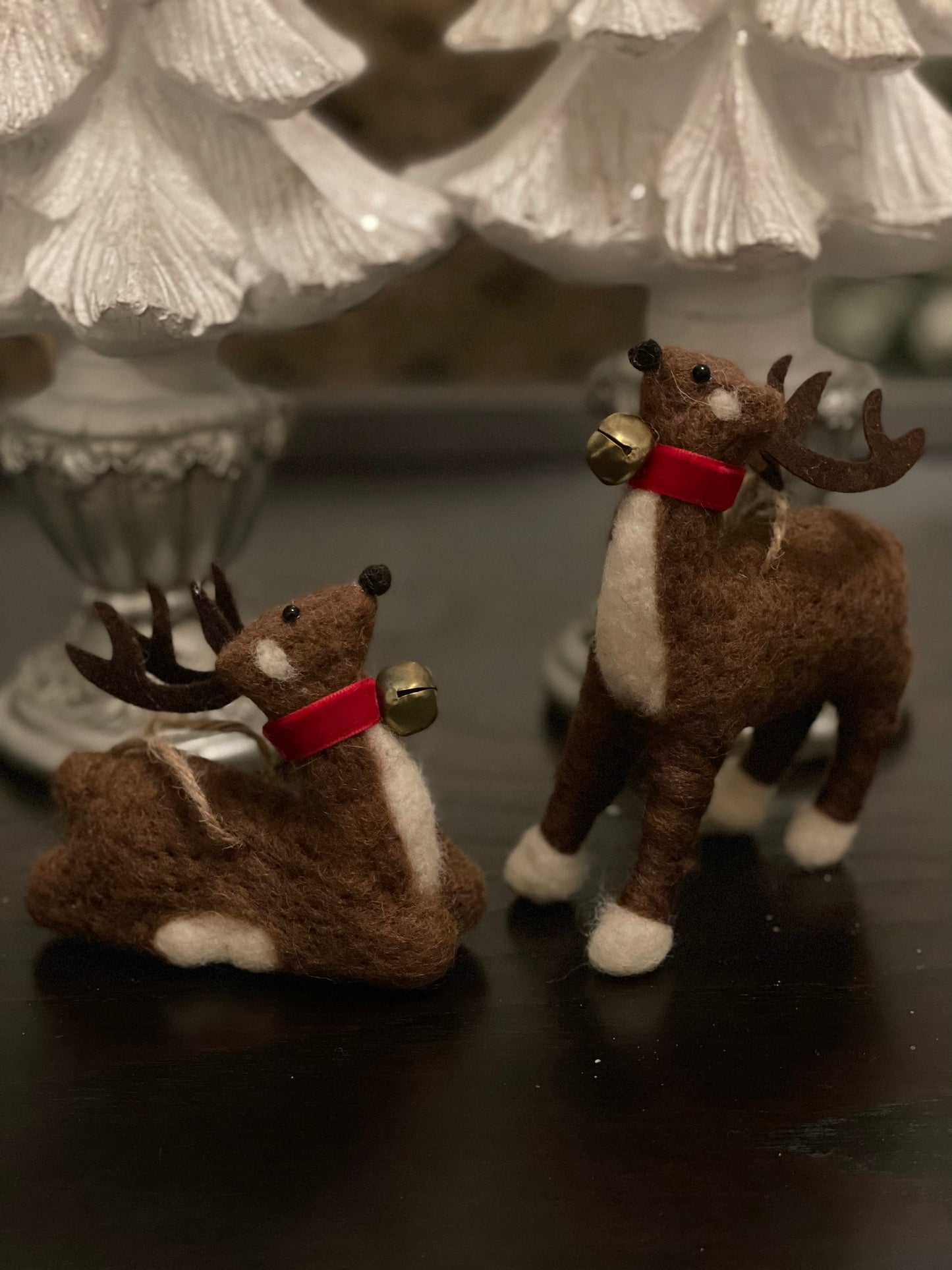 7” Deer felt ornament set of 2, assortment. Christmas.*