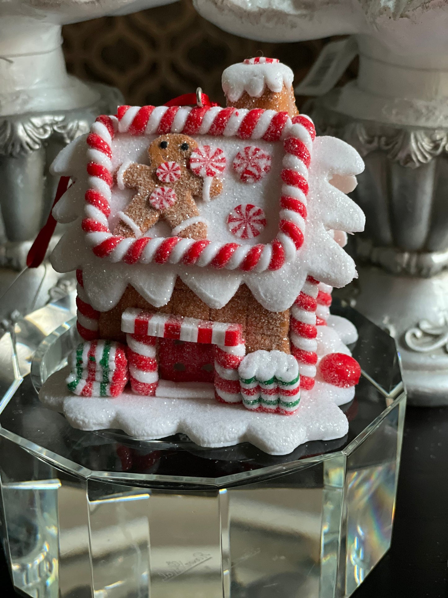 3.25” Lighted Gingerbread little house ornament. Set of 3.*