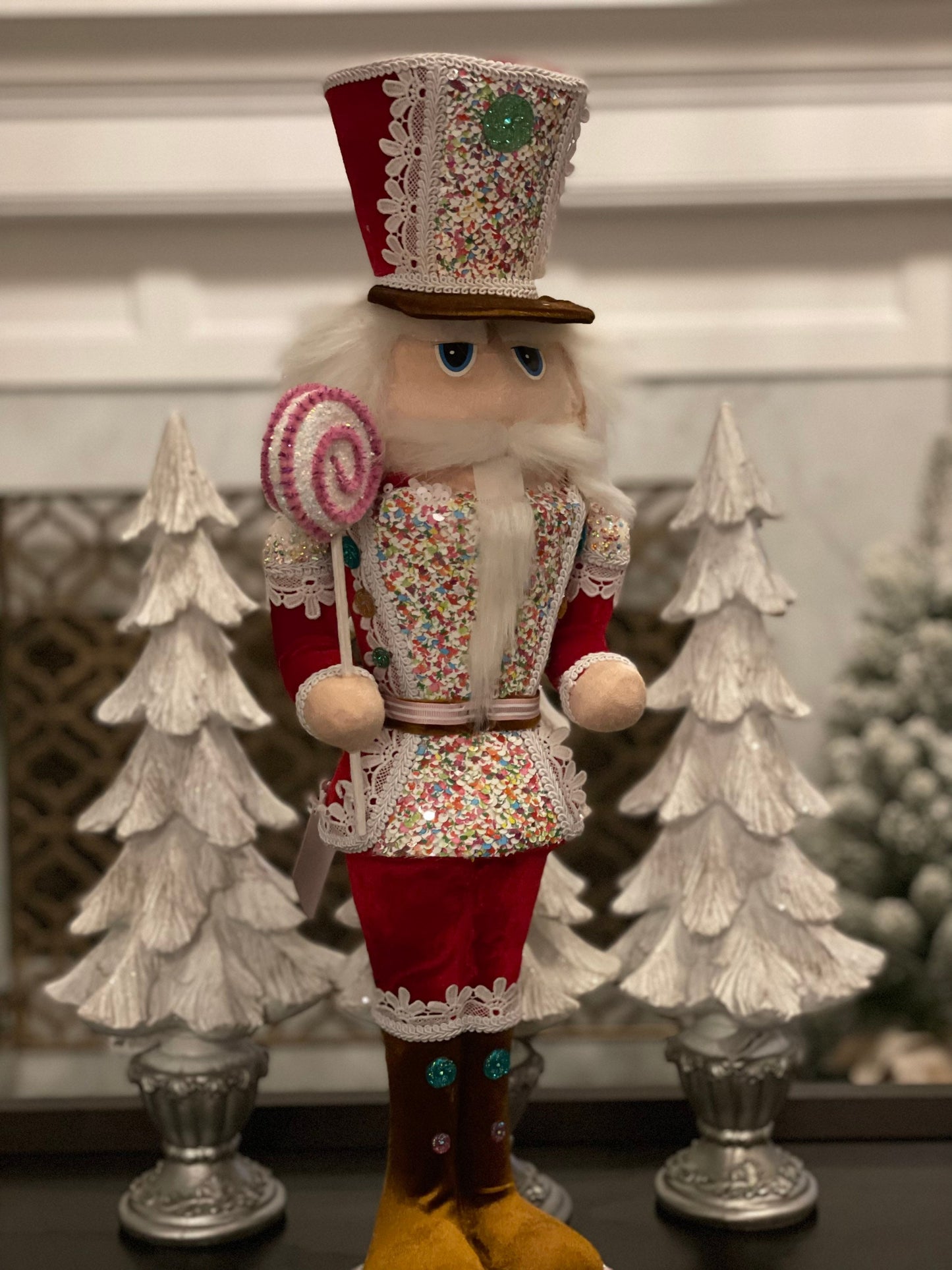 25” Nutcracker in red. Christmas. Candy theme.