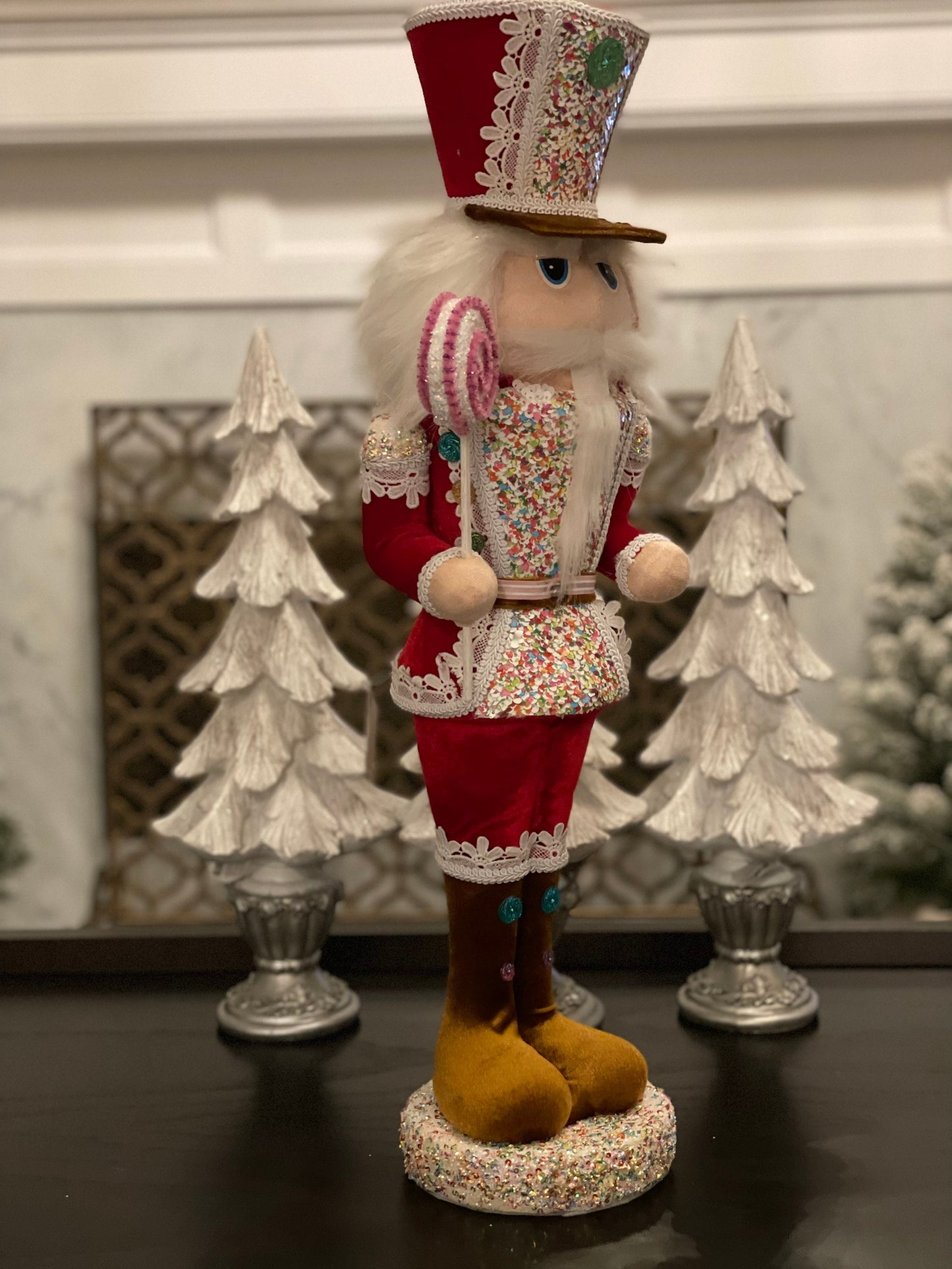 25” Nutcracker in red. Christmas. Candy theme.