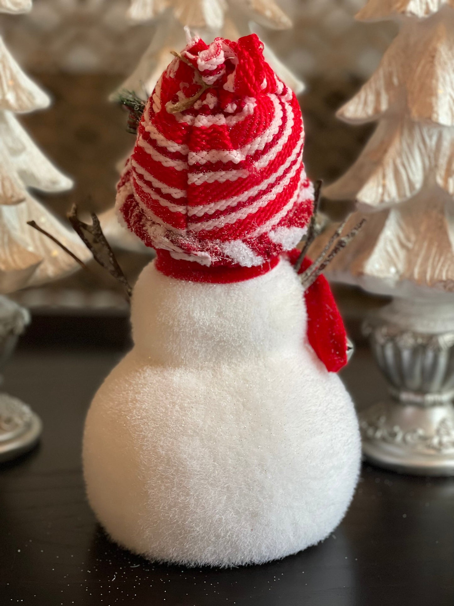17.75” frosted snowman tabletop ornament