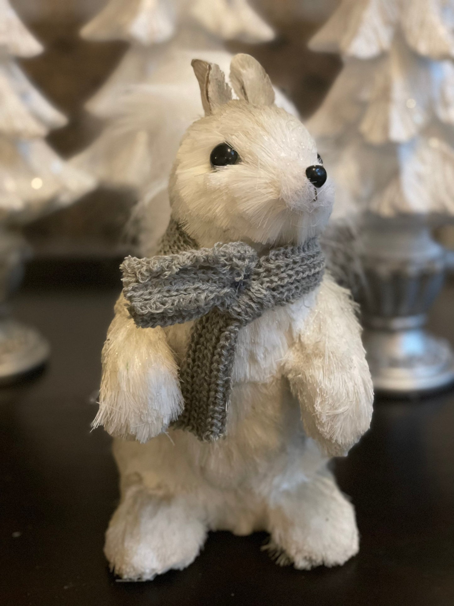 9.5” squirrel with scarf ornament.