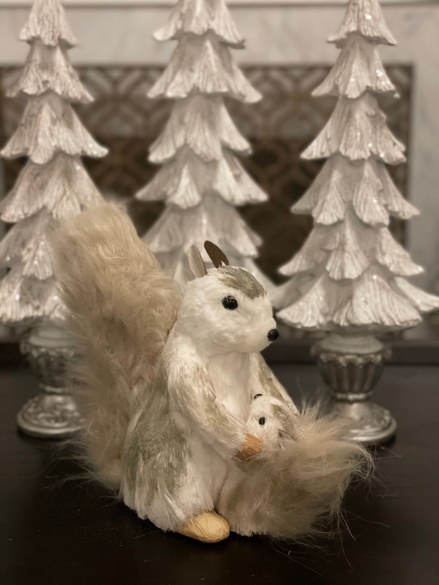 9.75” squirrel with baby ornament.