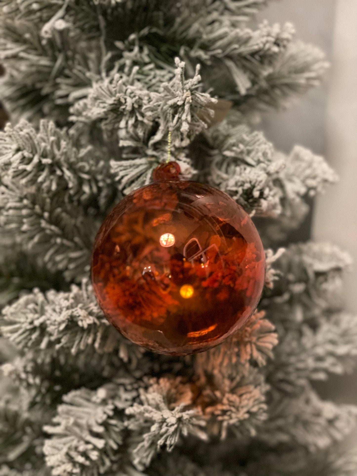 100 mm glass ball ornament. Bittersweet.