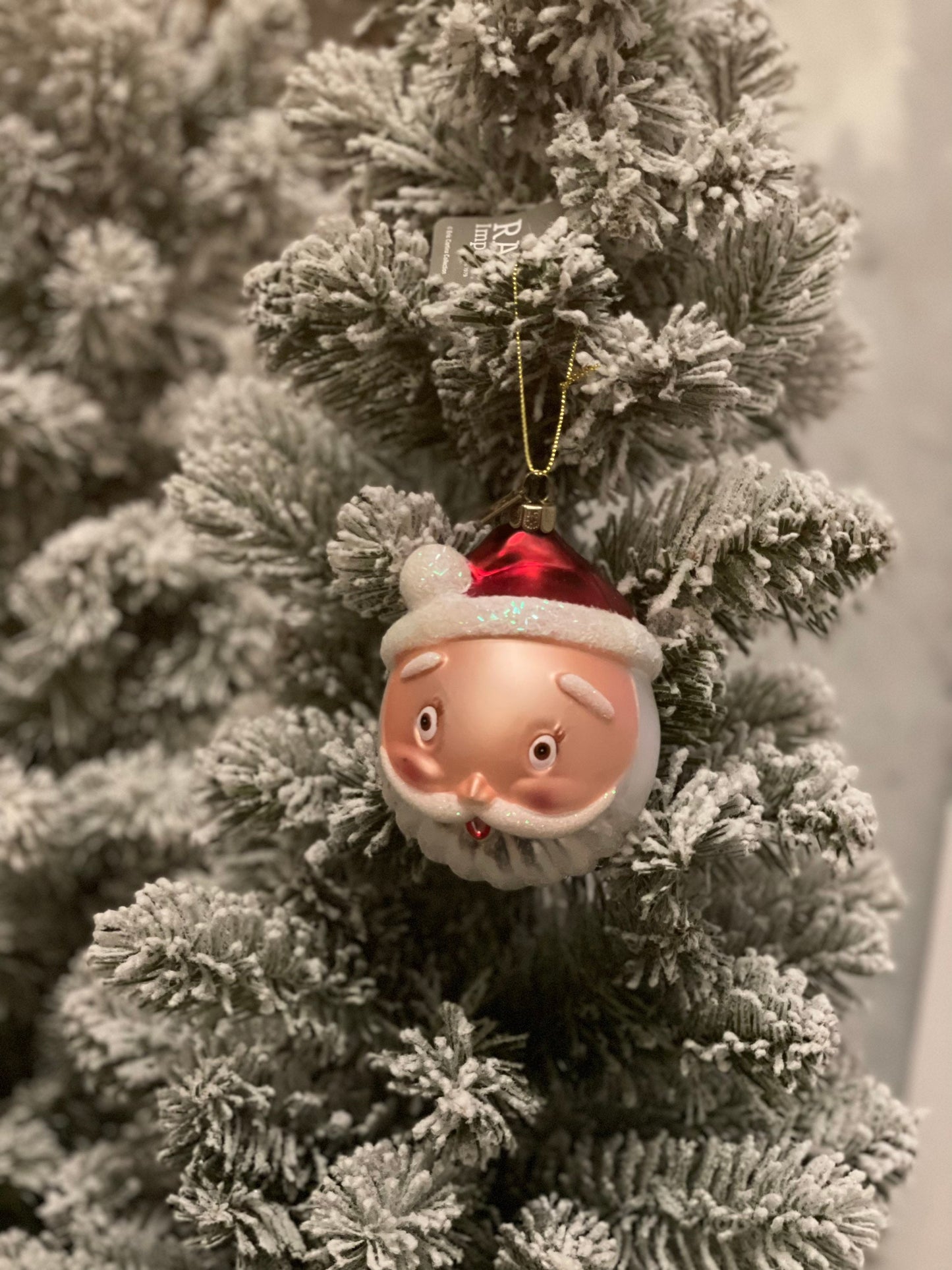 4" Santa surprise ornament. Glass. Raz.*