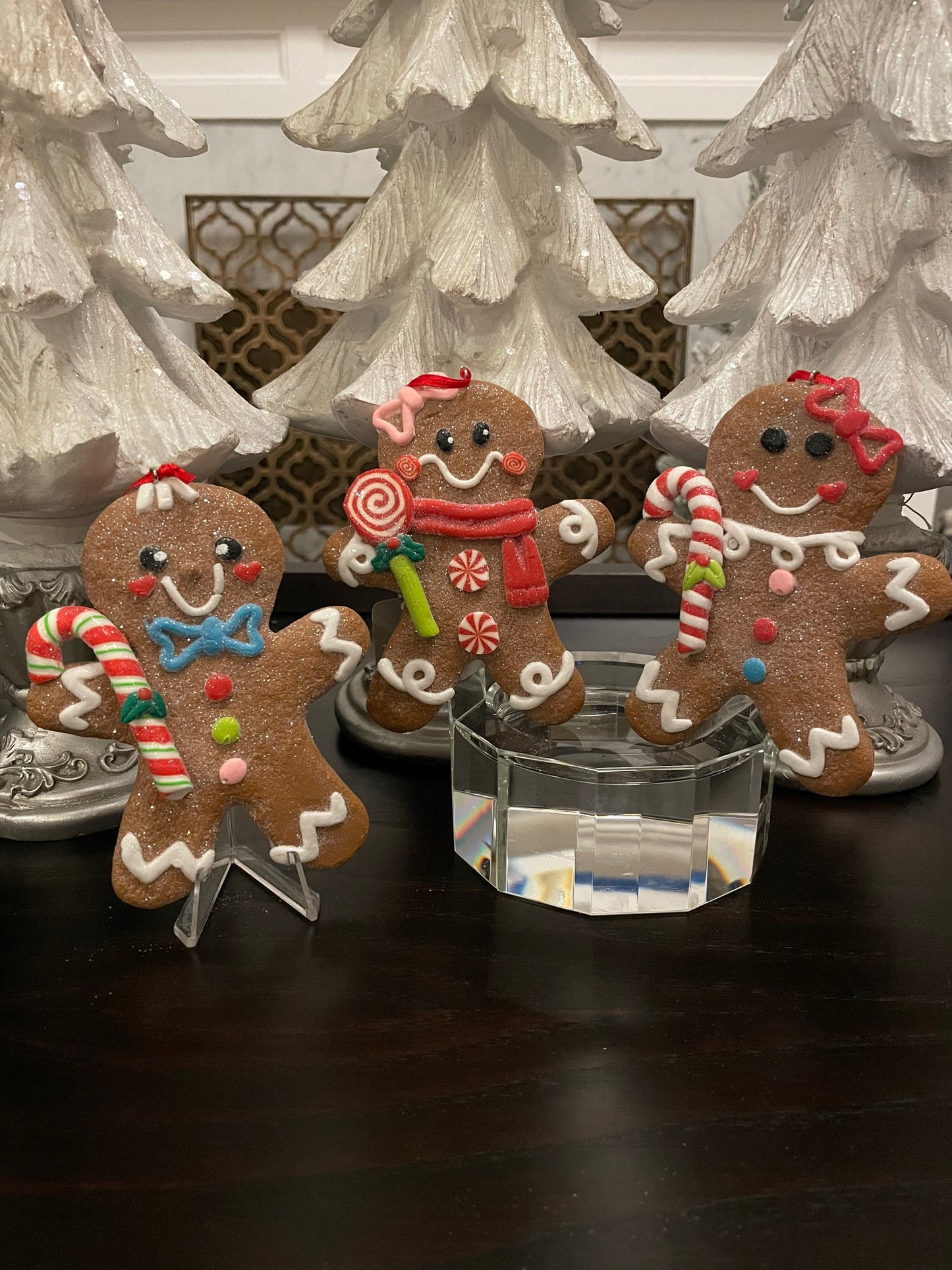 5” gingerbread man ornament. candy Christmas. Set of 3.*