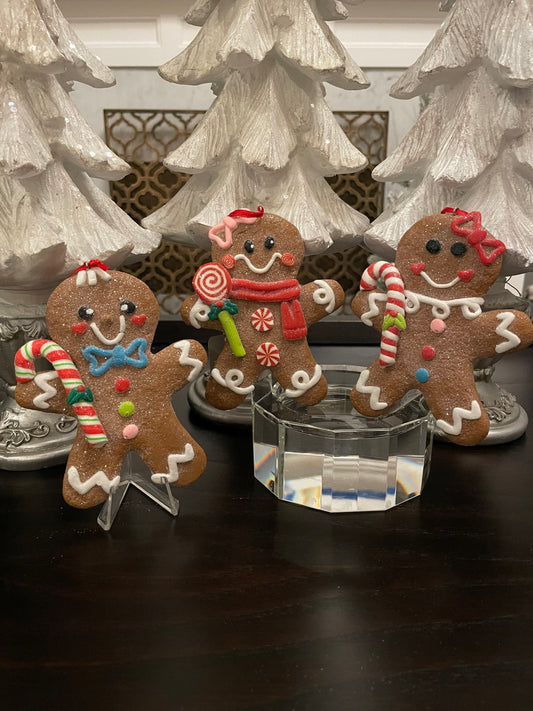 5” gingerbread man ornament. candy Christmas. Set of 3.*