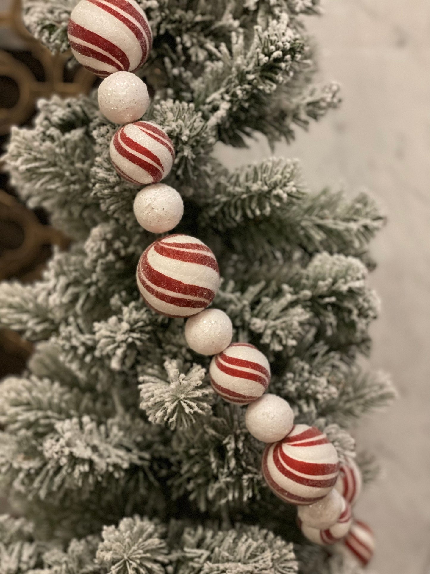 4’ Peppermint candy garland*