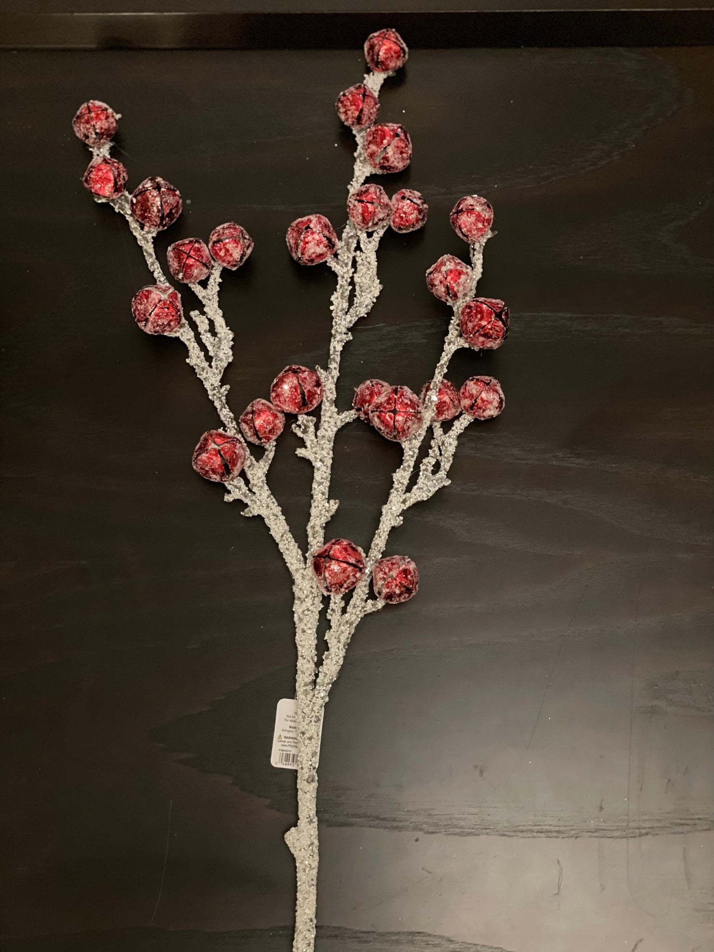 36” frosted jingle bell branch spray*