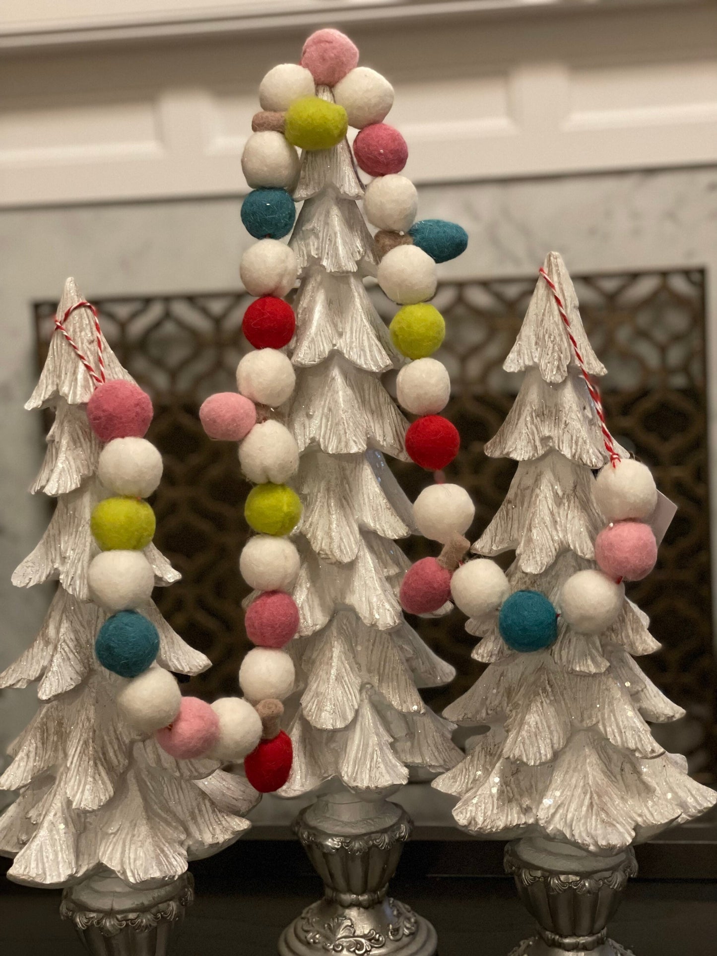 5 ft cotton candy and ball garland, multi color.