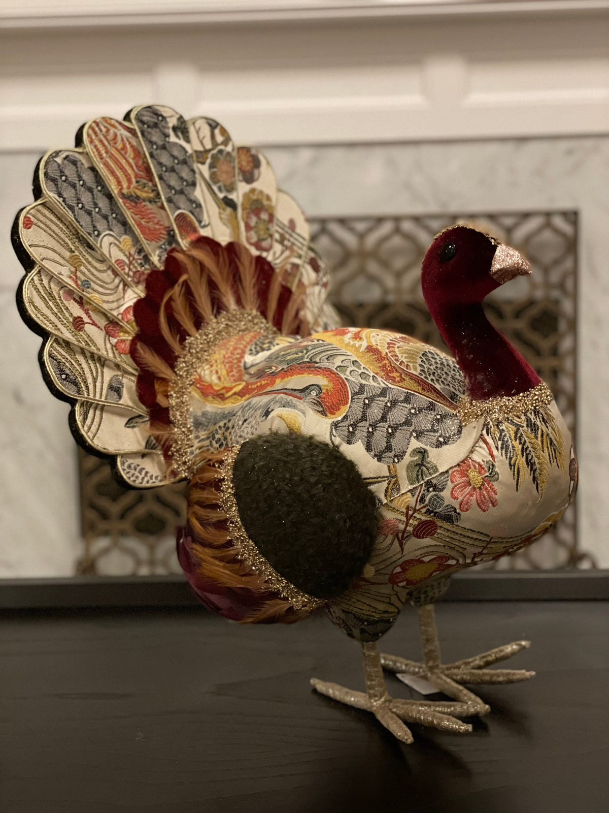 Jeweled Turkey 22”h x 17”w. Thanksgiving decor