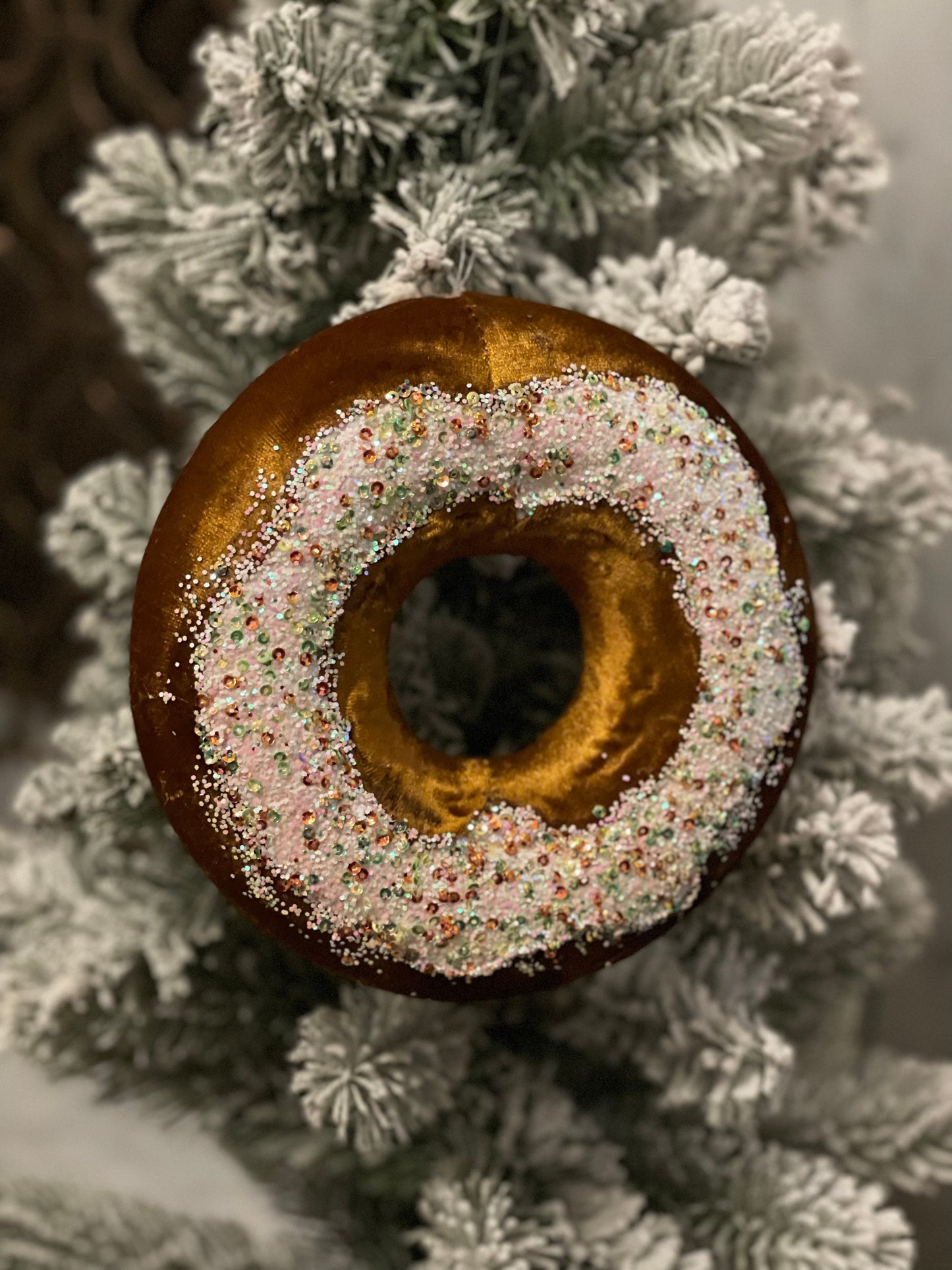 7” Candy white donut ornament*