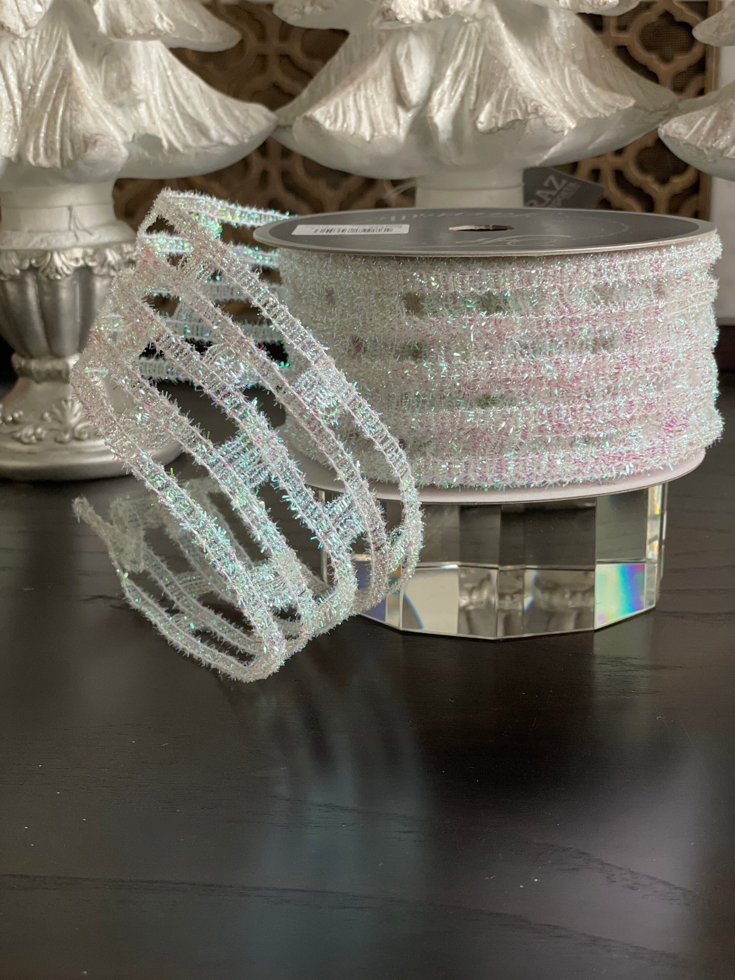 Designer chic iridescent ribbon 2.5”x 10 yards. Wired.*