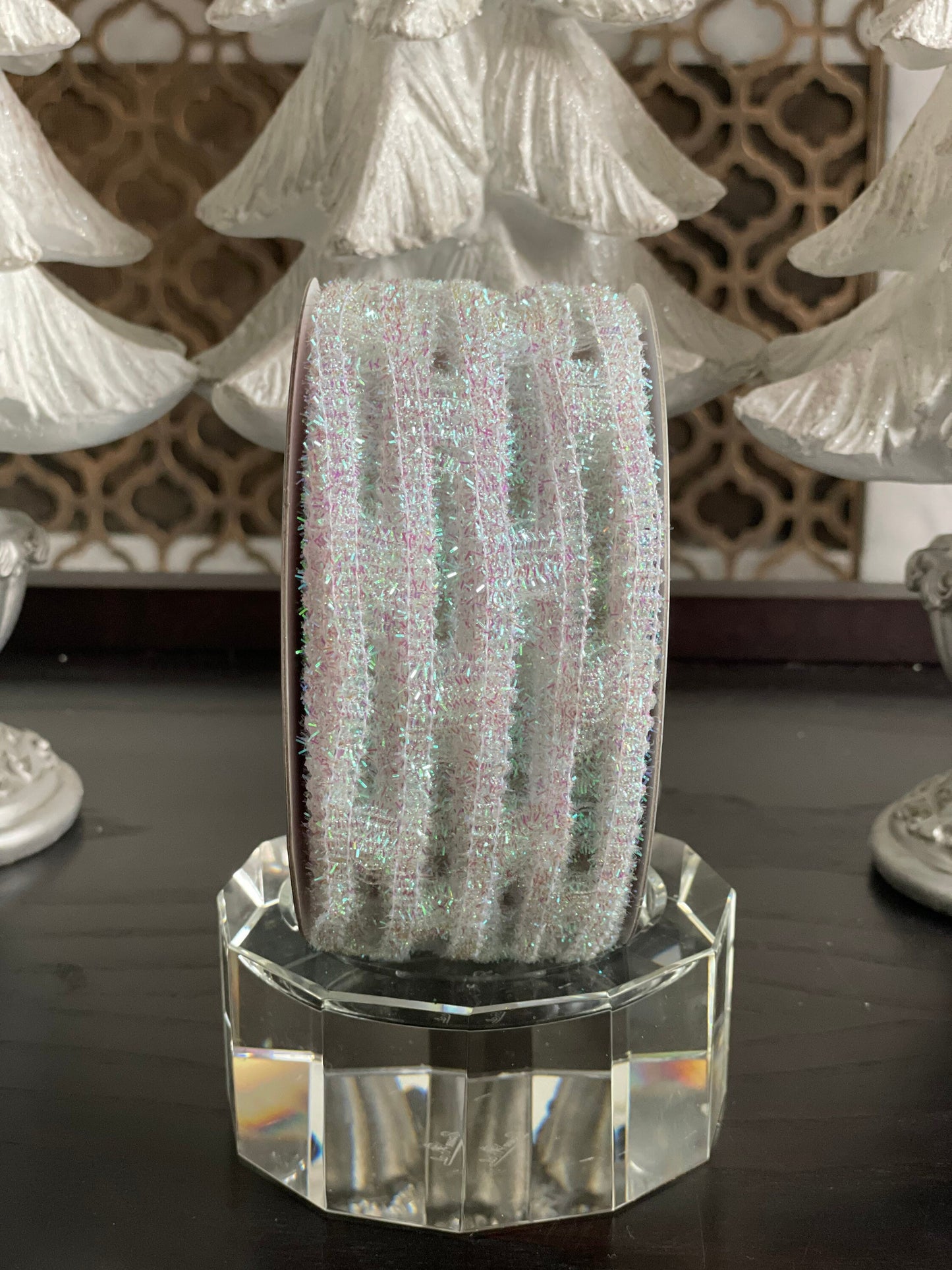Designer chic iridescent ribbon 2.5”x 10 yards. Wired.*