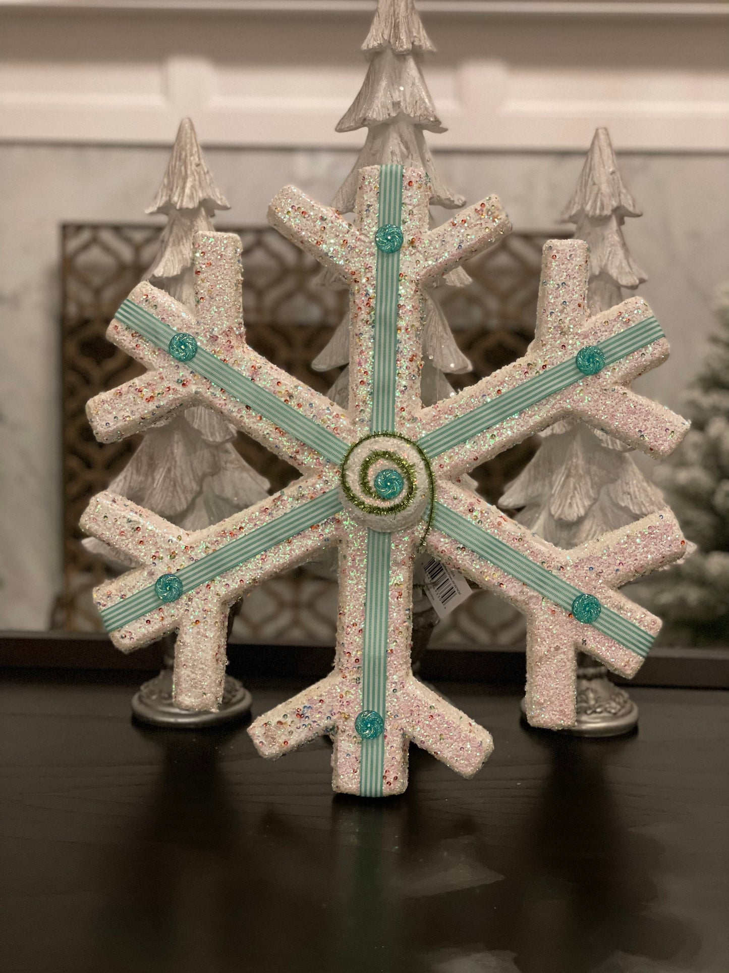 18” Candy sprinkles snowflake ornament.