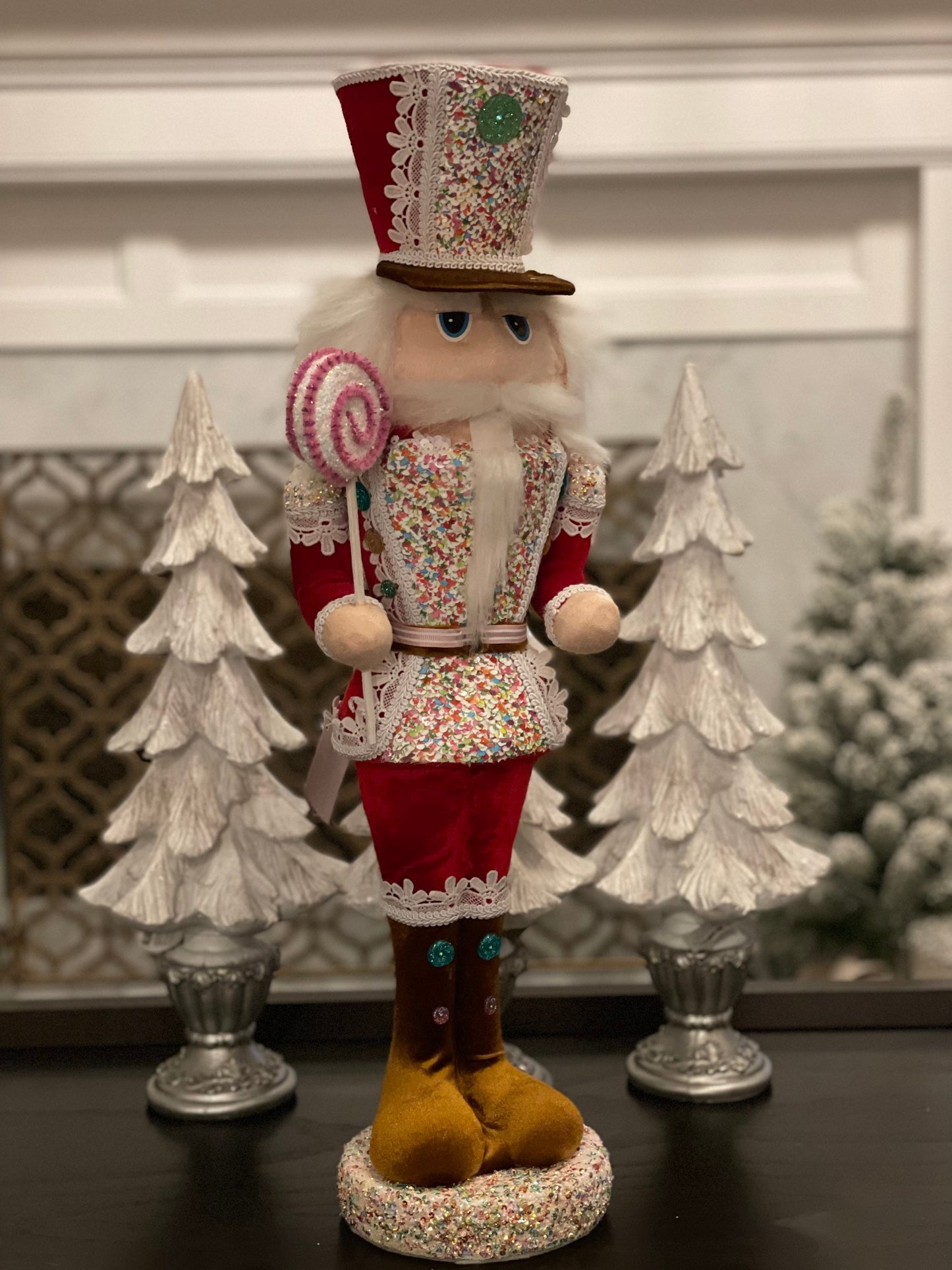 25” Nutcracker in red. Christmas. Candy theme.