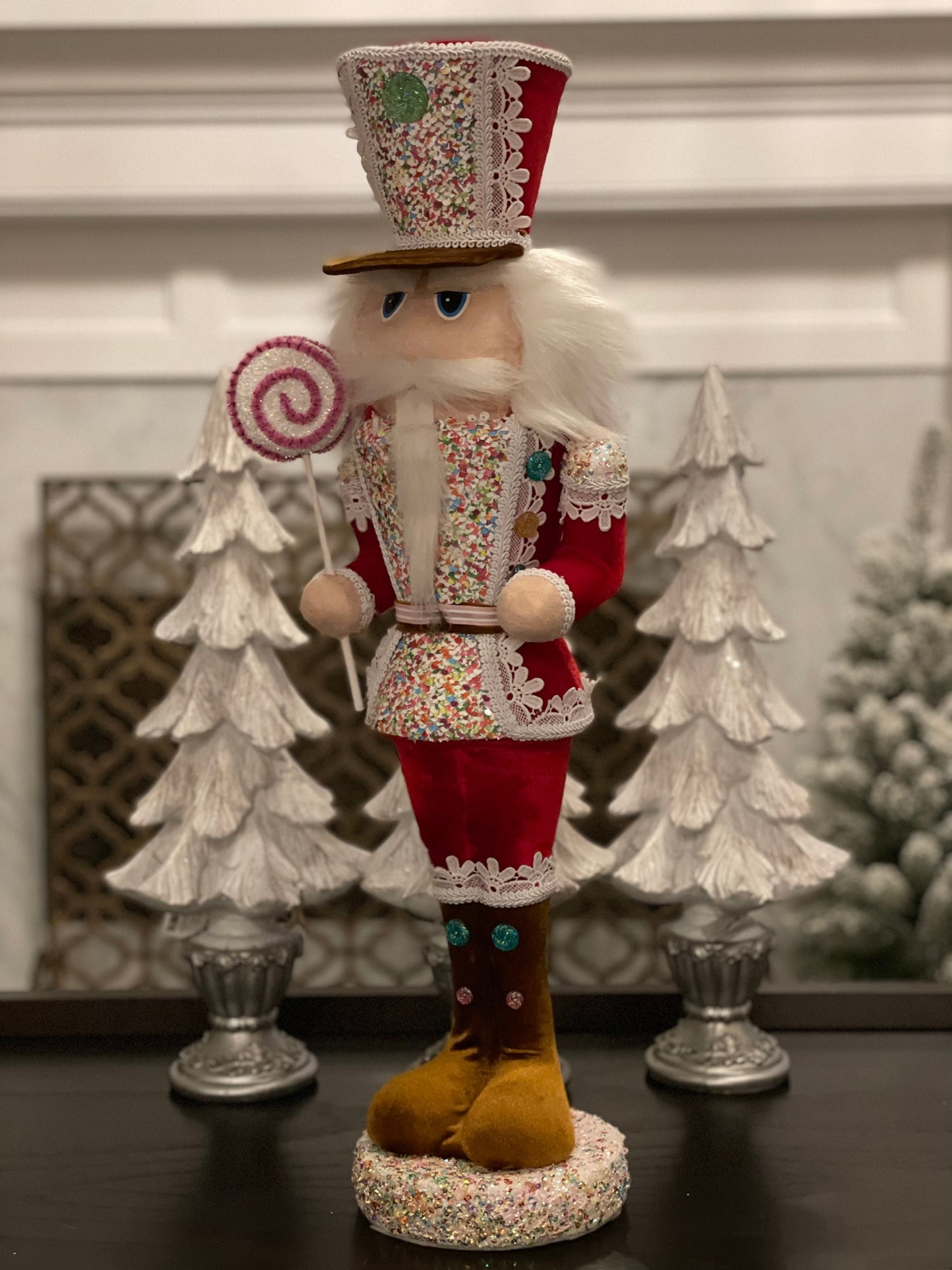 25” Nutcracker in red. Christmas. Candy theme.
