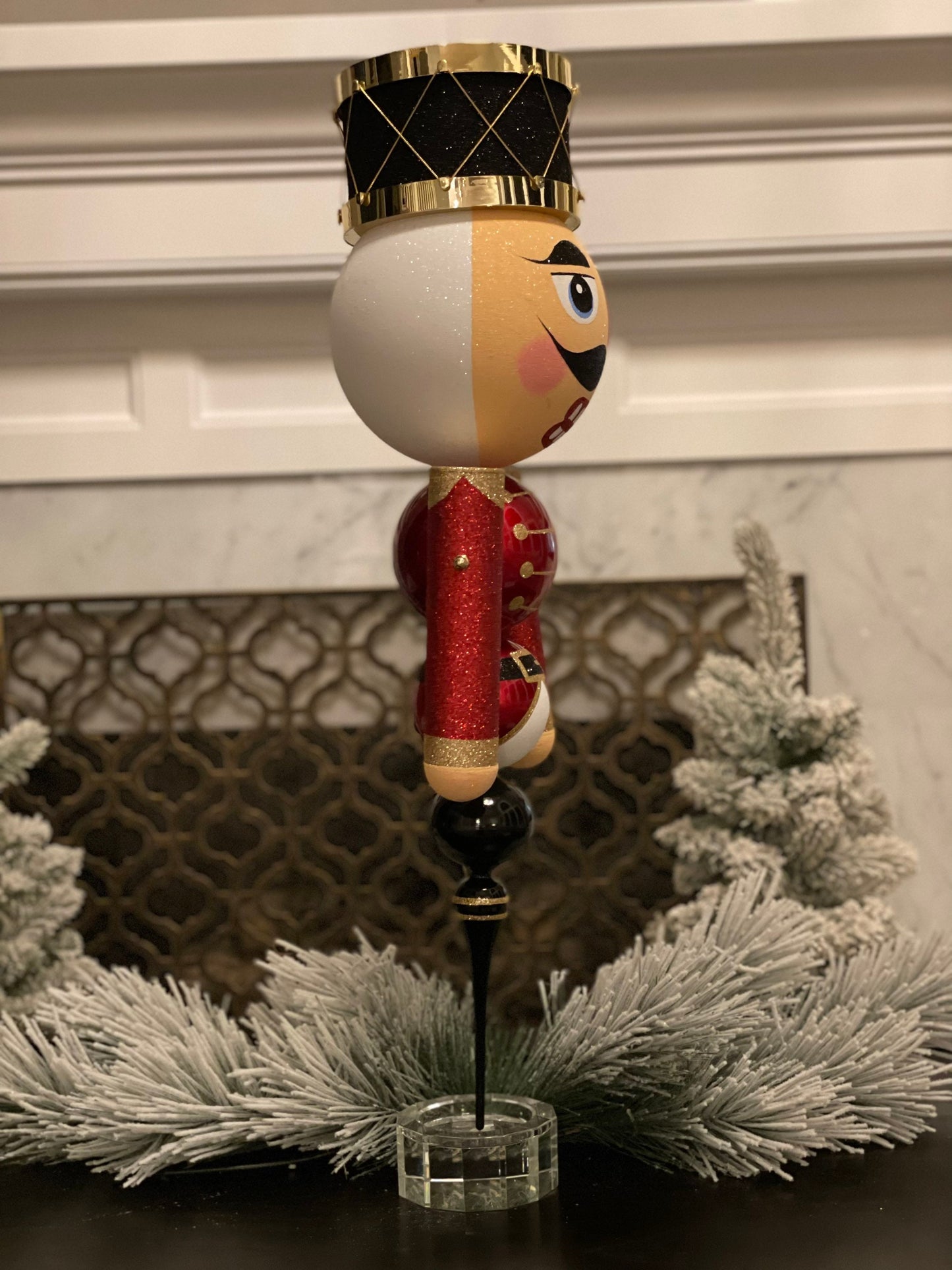 29 “Nutcracker red, black and gold finial 29 in. Beautiful!