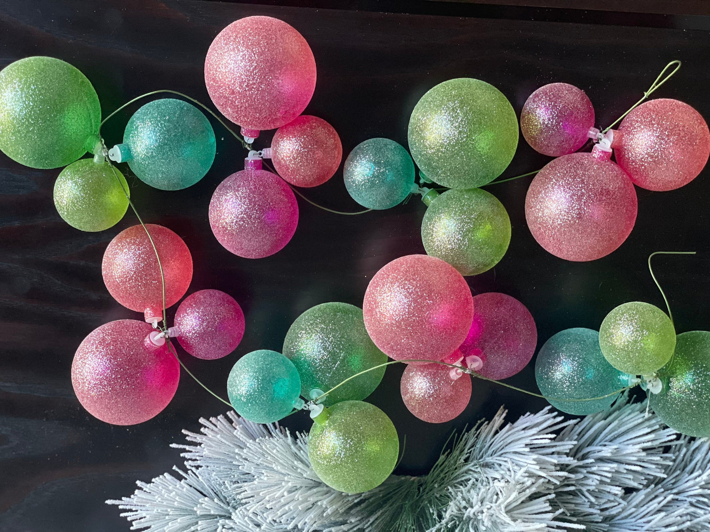 6 ft ball multicolor ball garland. Pastel color garland. Sugared garland. Candy theme. Christmas. Party.