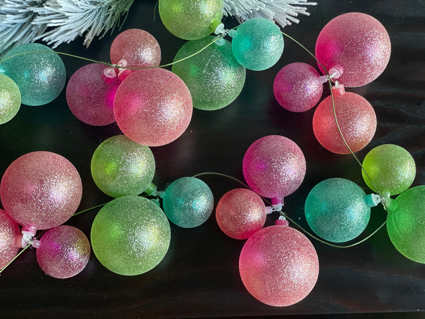 6 ft ball multicolor ball garland. Pastel color garland. Sugared garland. Candy theme. Christmas. Party.