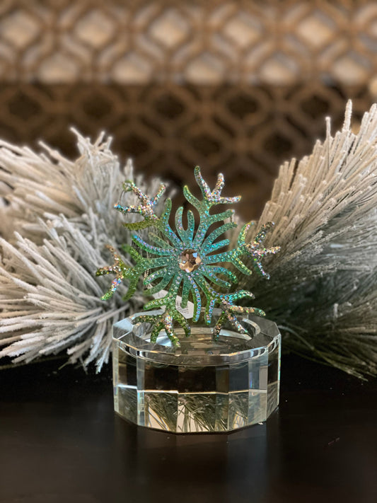 5"acrylic iridescent coral ornament. SET of 3.