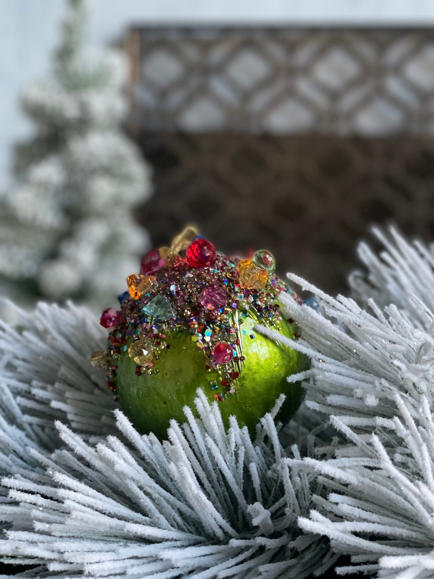 5” Kaleidoscope jeweled ball lime