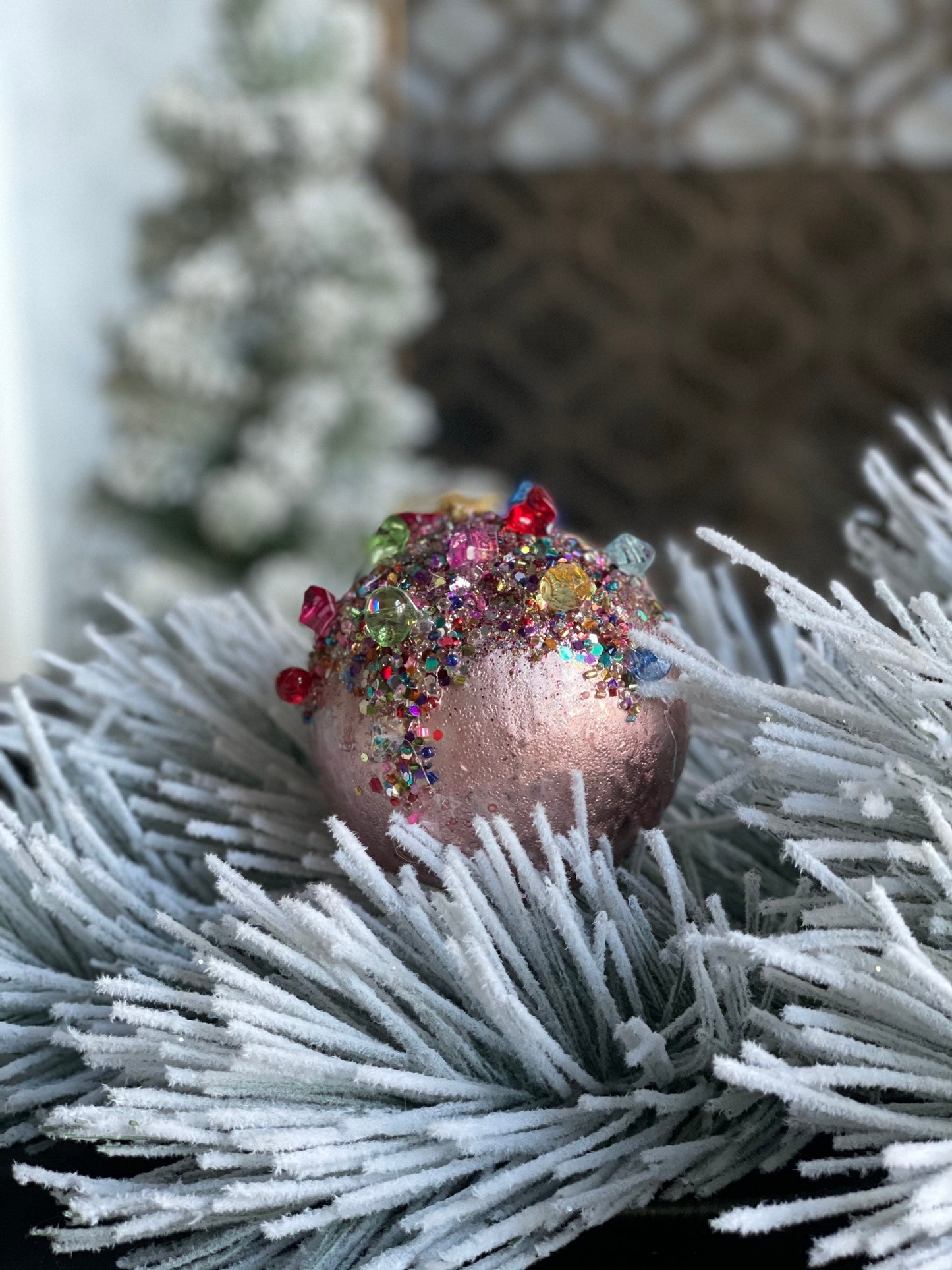 5” Kaleidoscope jeweled ball pink