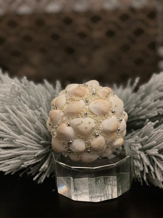 5"shell pearl ball ornament.