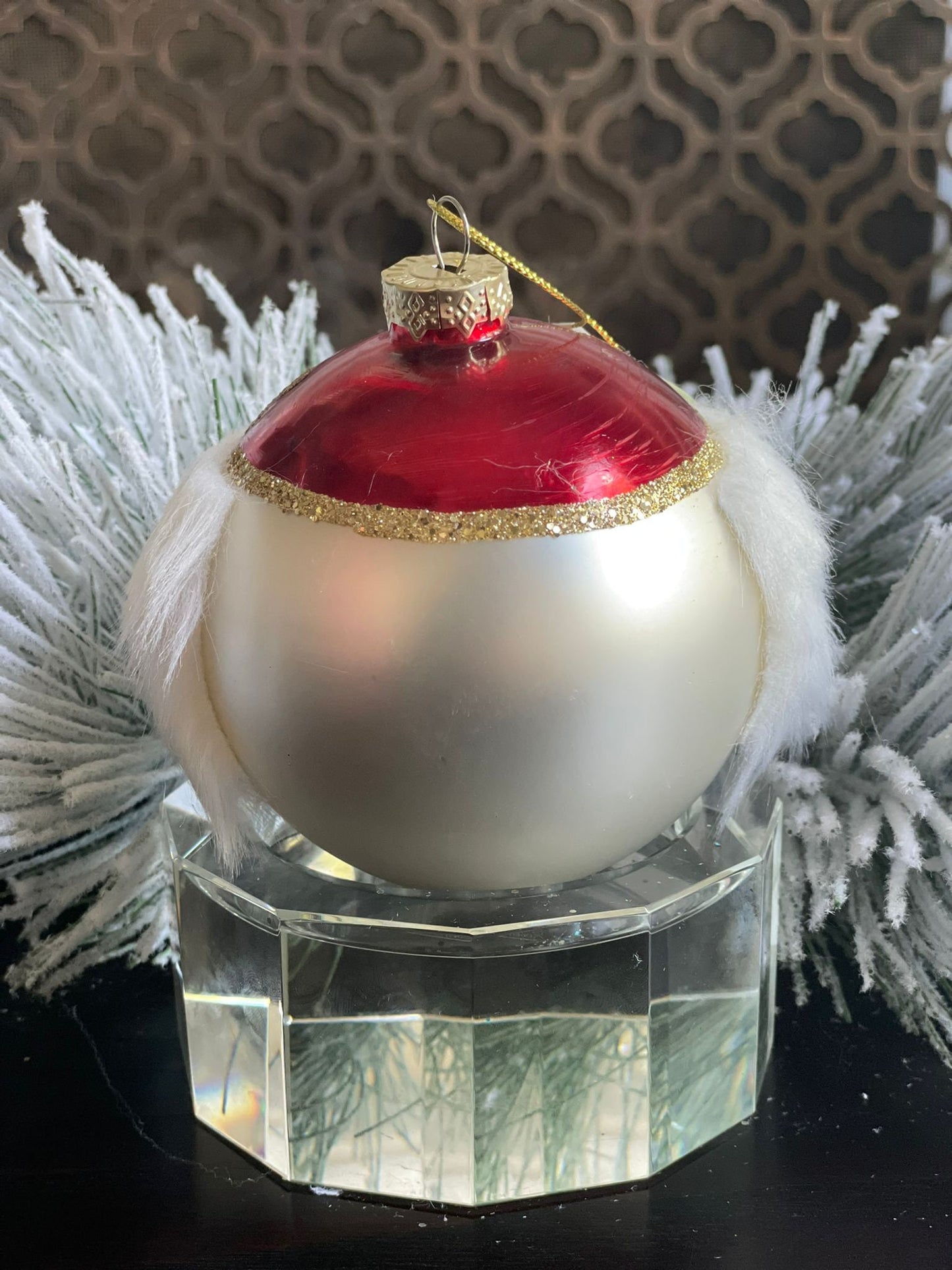 4" Glass nutcracker ball ornament.*