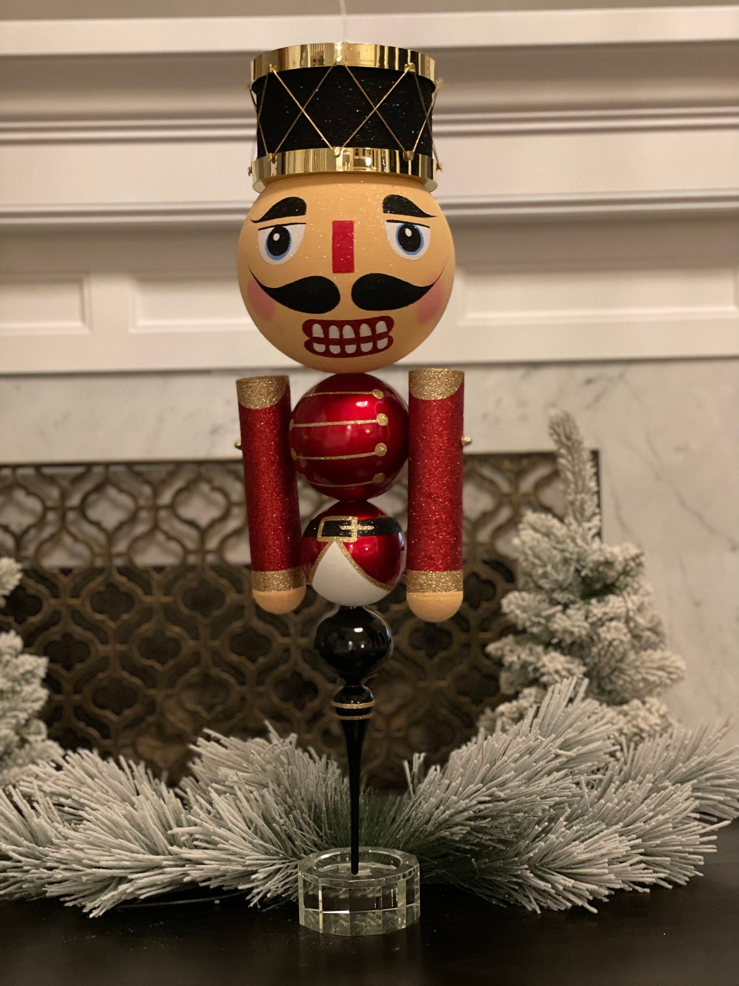 29 “Nutcracker red, black and gold finial 29 in. Beautiful!