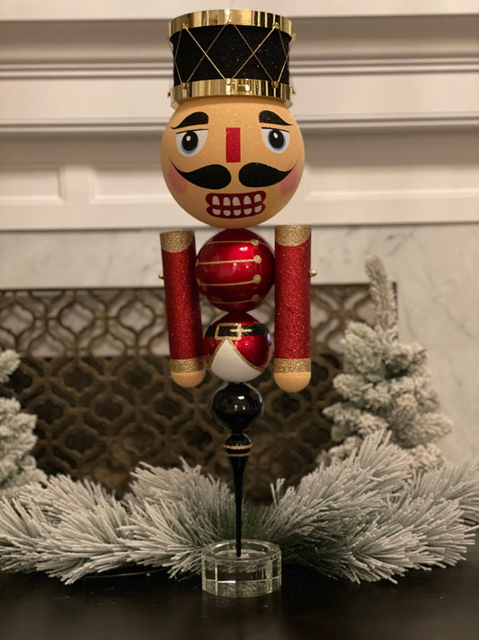 29 “Nutcracker red, black and gold finial 29 in. Beautiful!