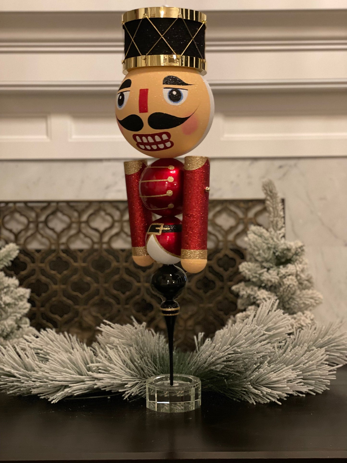 29 “Nutcracker red, black and gold finial 29 in. Beautiful!