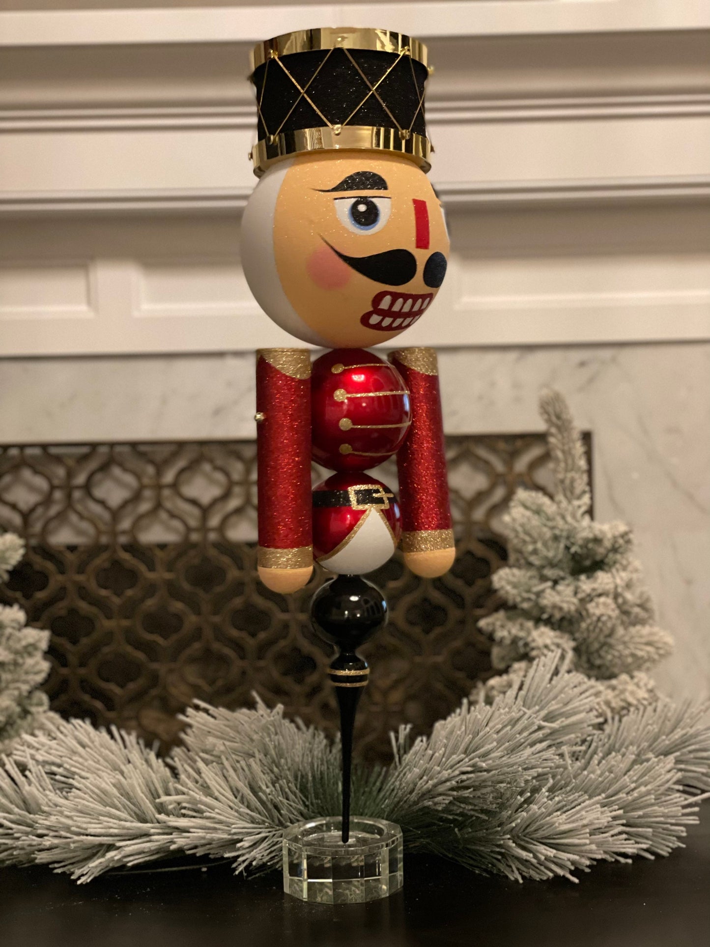 29 “Nutcracker red, black and gold finial 29 in. Beautiful!