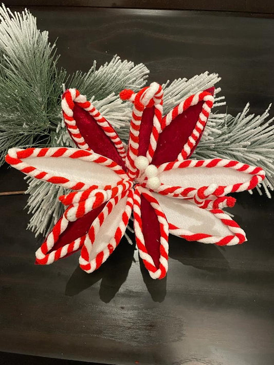 13"peppermint poinsettia stem