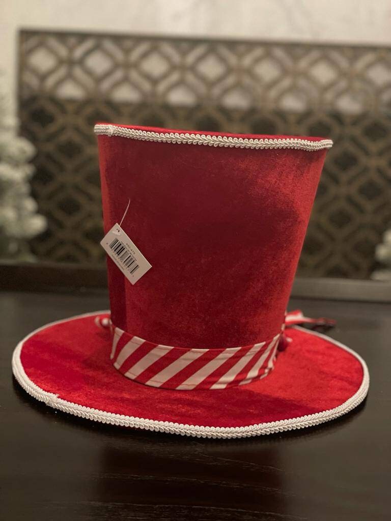 10” Hat Christmas. Peppermint. Candy theme.