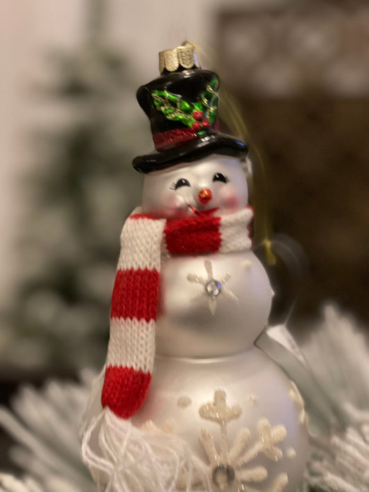 6.25"Snowman Glass Ornament