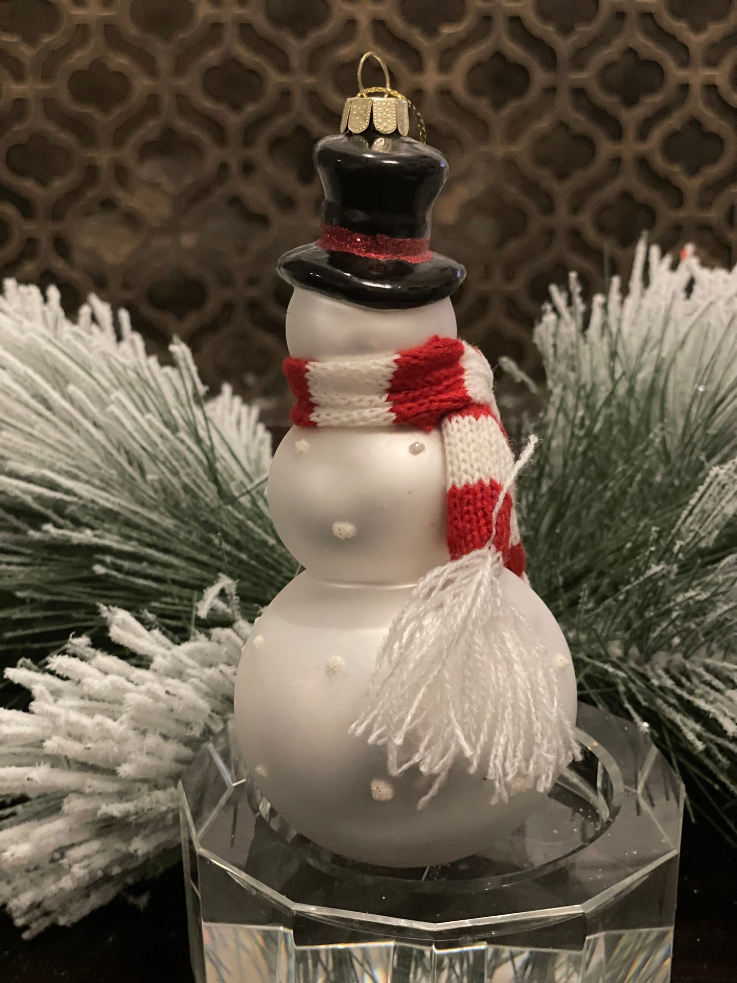 6.25"Snowman Glass Ornament