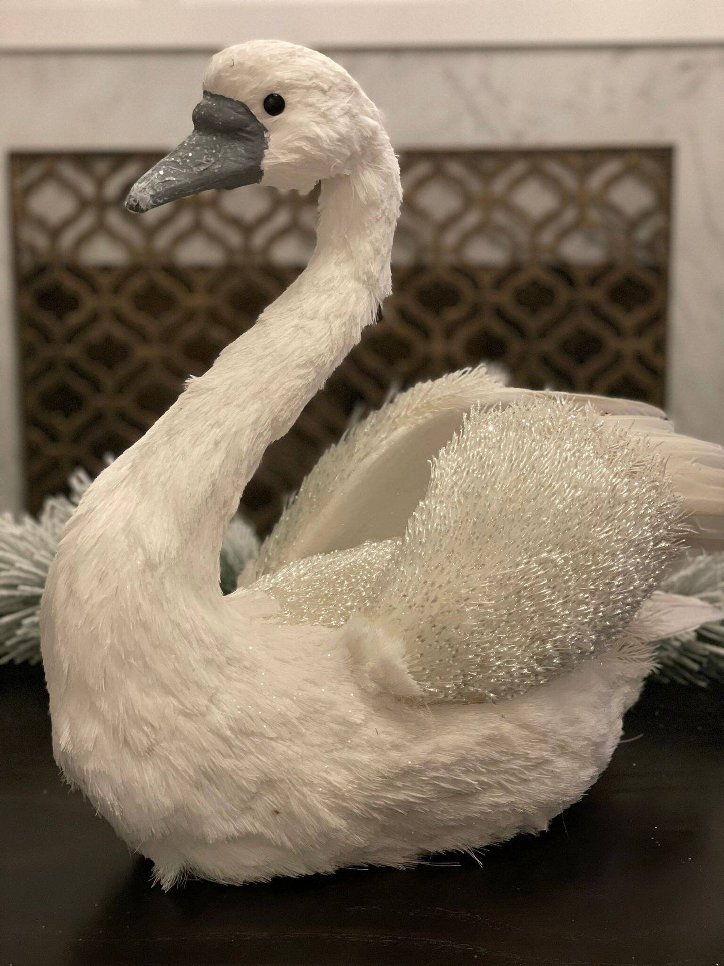 19" Snow fleece swan.
