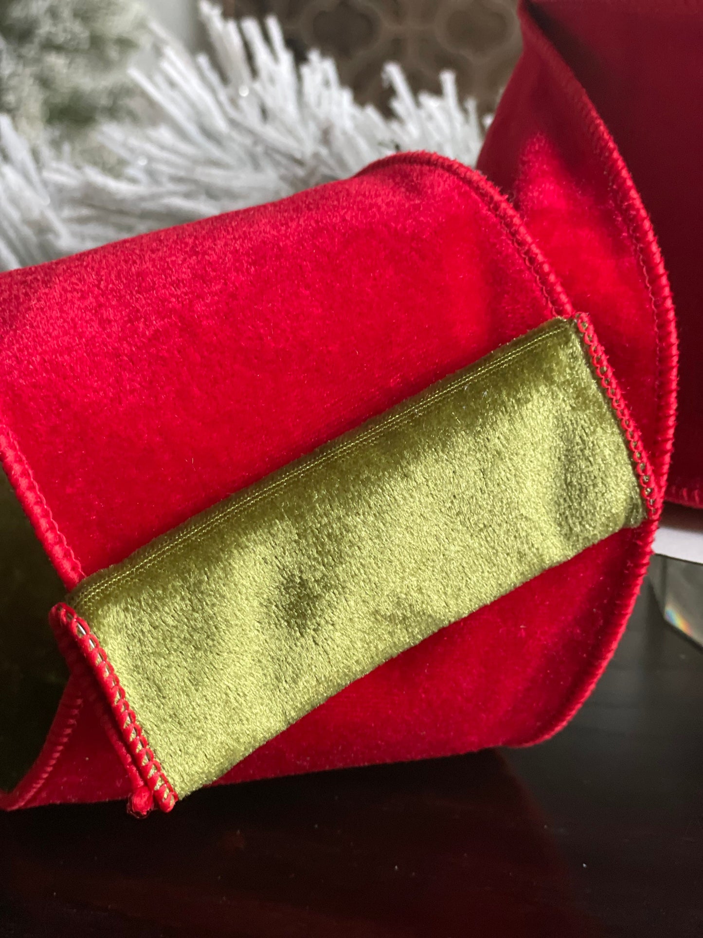 4"x 10 yard double velvet back wired ribbon*