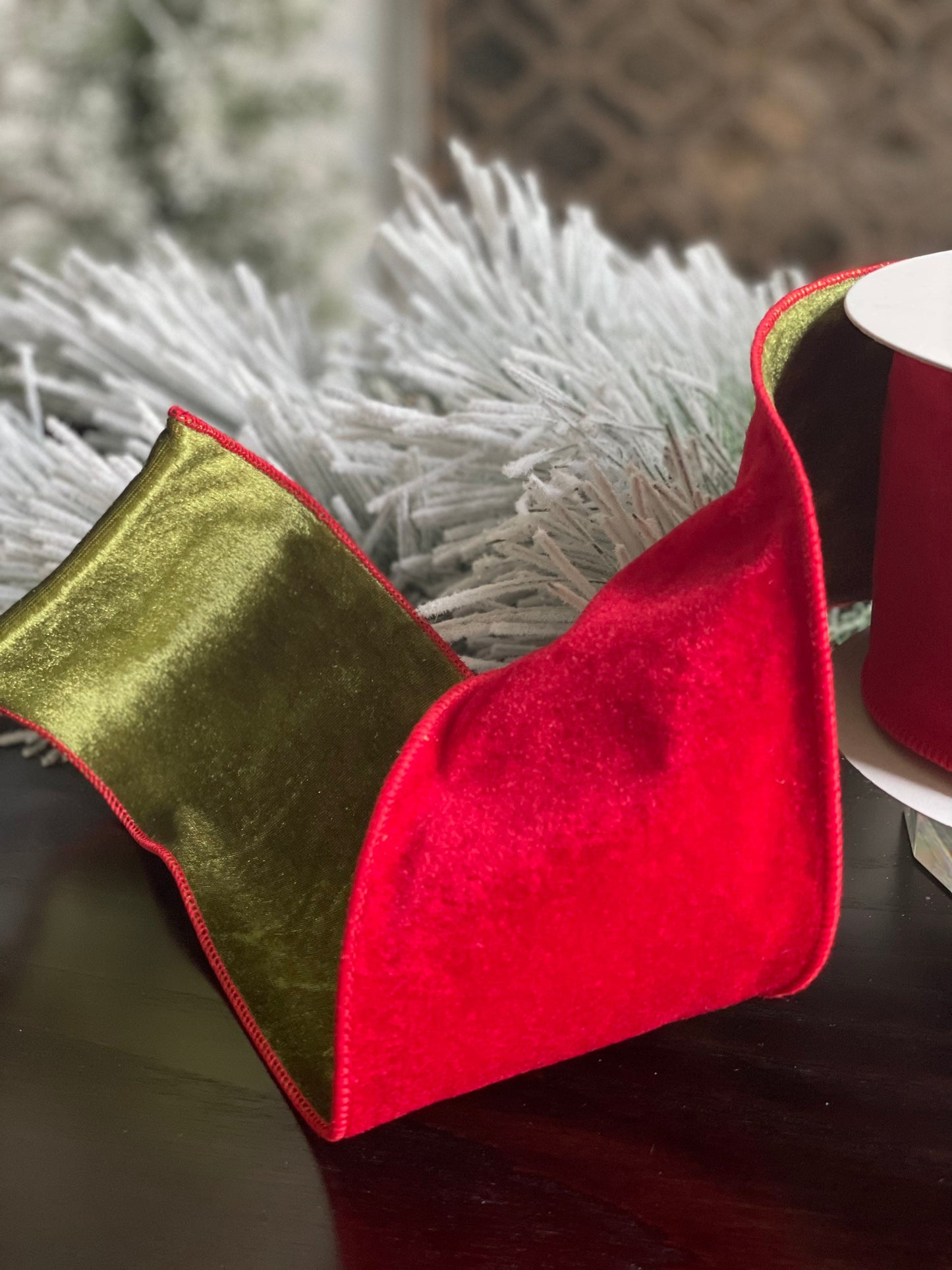4"x 10 yard double velvet back wired ribbon*