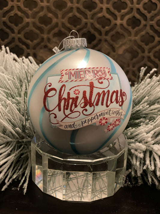 5" Merry Christmas glass ball ornament.