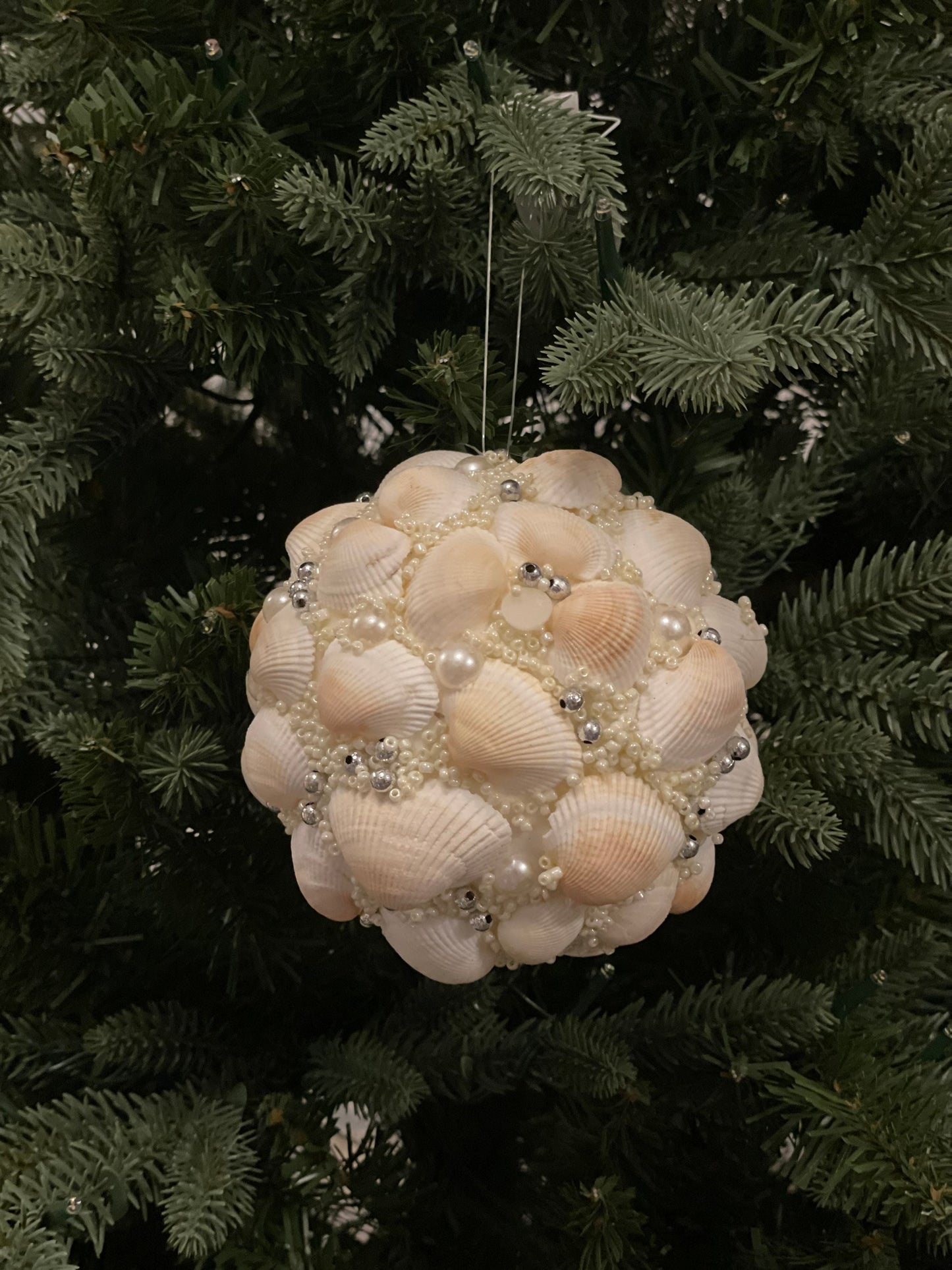 5"shell pearl ball ornament.