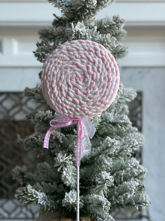 20"Fabric frosting lolipop w/bow stem.*