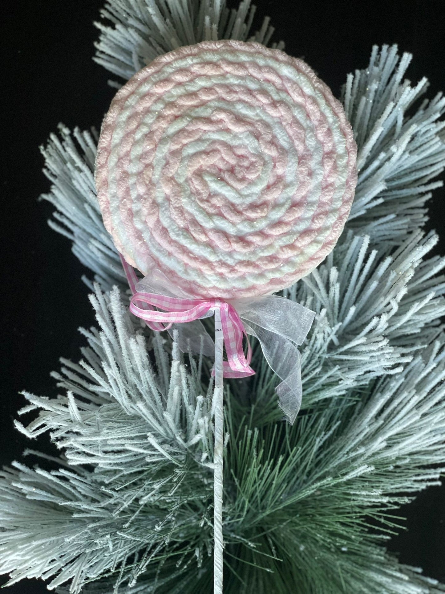 20"Fabric frosting lolipop w/bow stem.*