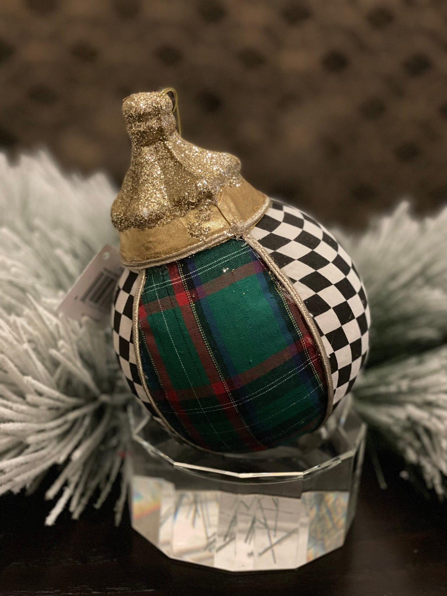 7” Ball checkered plaid green