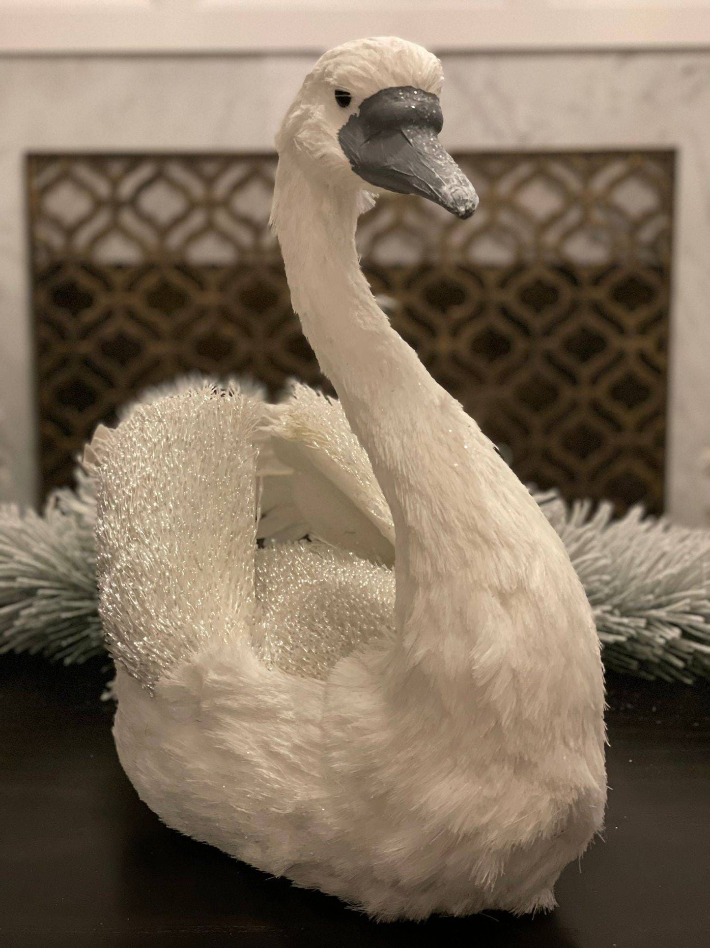 19" Snow fleece swan.