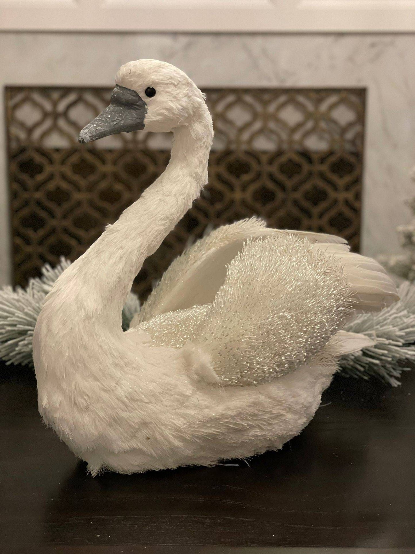 19" Snow fleece swan.